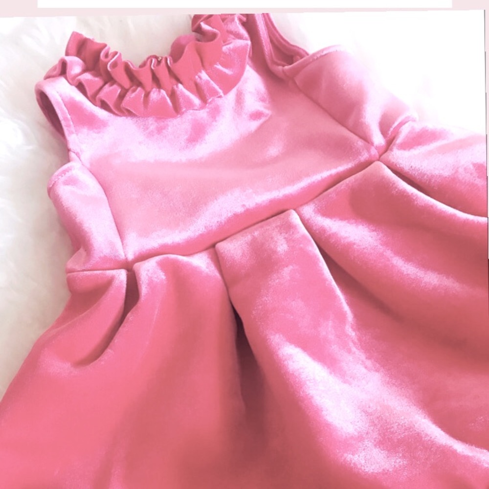 Pink Velvet Baby Dress